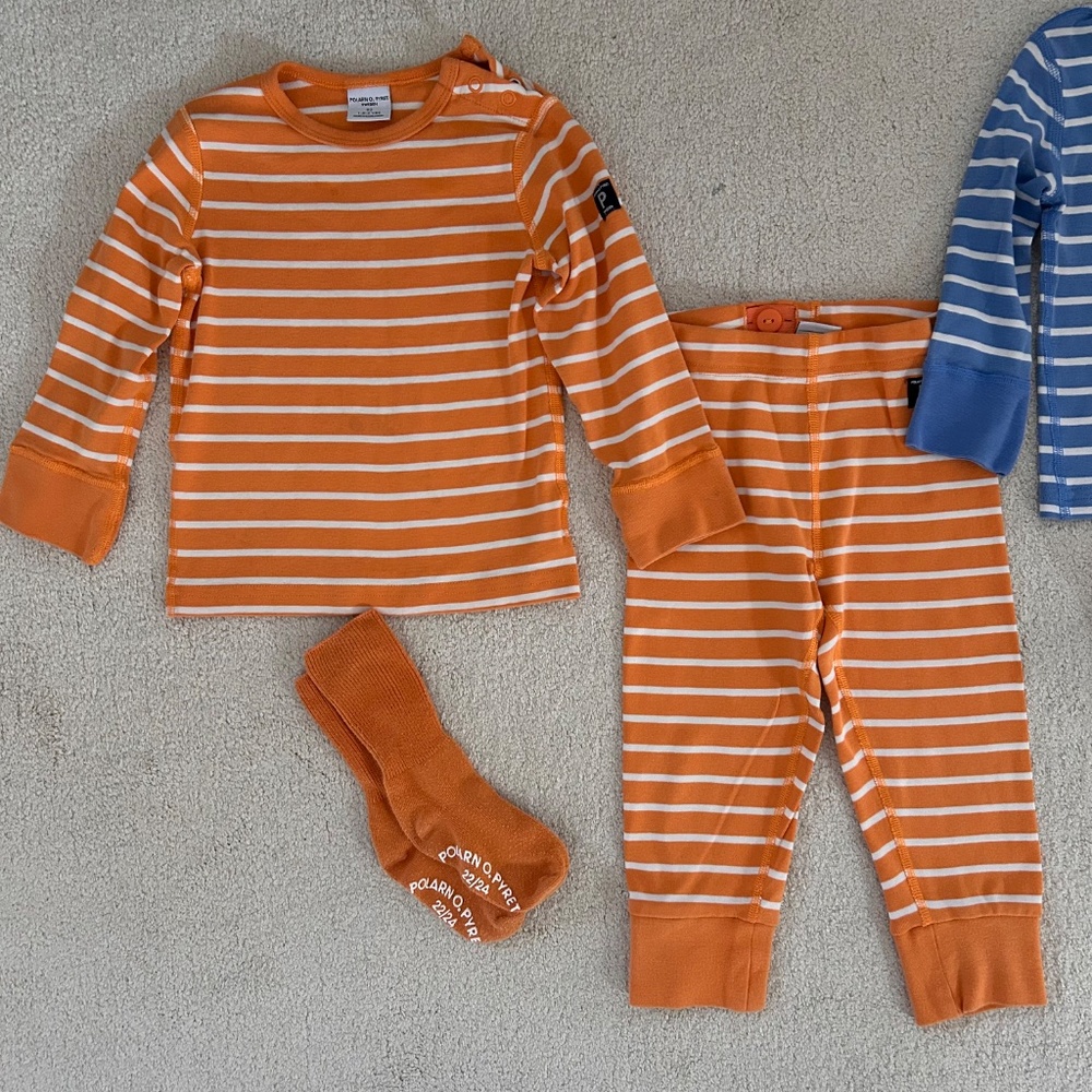 Polarn O Pyret two striped outfits size 1-1.5 years and 1.5-2 years - Picture 2 of 5